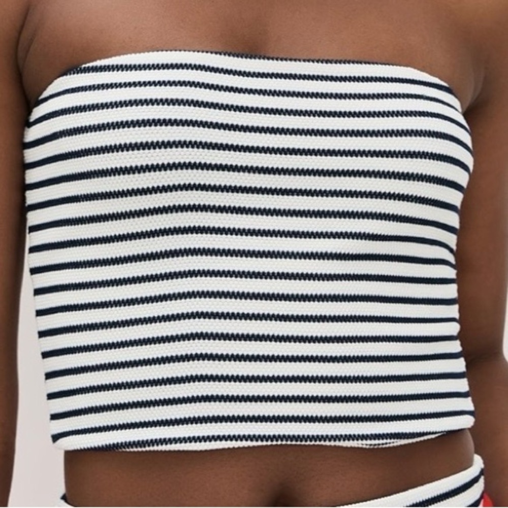 Z Supply Striped Black and White Tube Top and matching skirt outfit